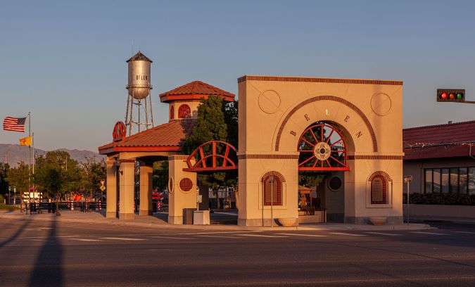 In Belen, New Mexico at sunset.