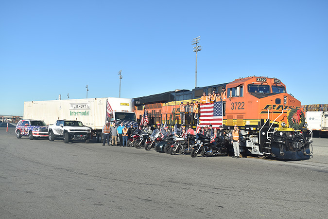 J.B. Hunt trailer loaded with wreaths next headed to Riverside National Cemetery J.B. Hunt trailer loaded with wreaths next headed to Riverside National Cemetery