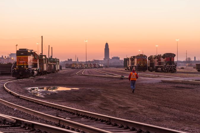 The Hobson Yard at sunrise