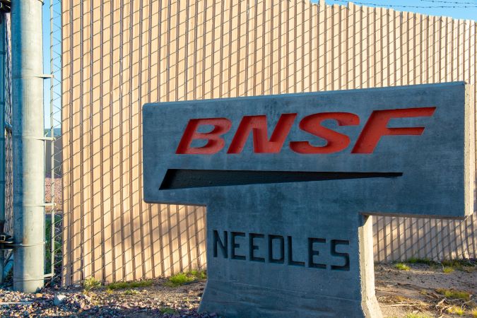 BNSF sign at the Needles, California terminal.